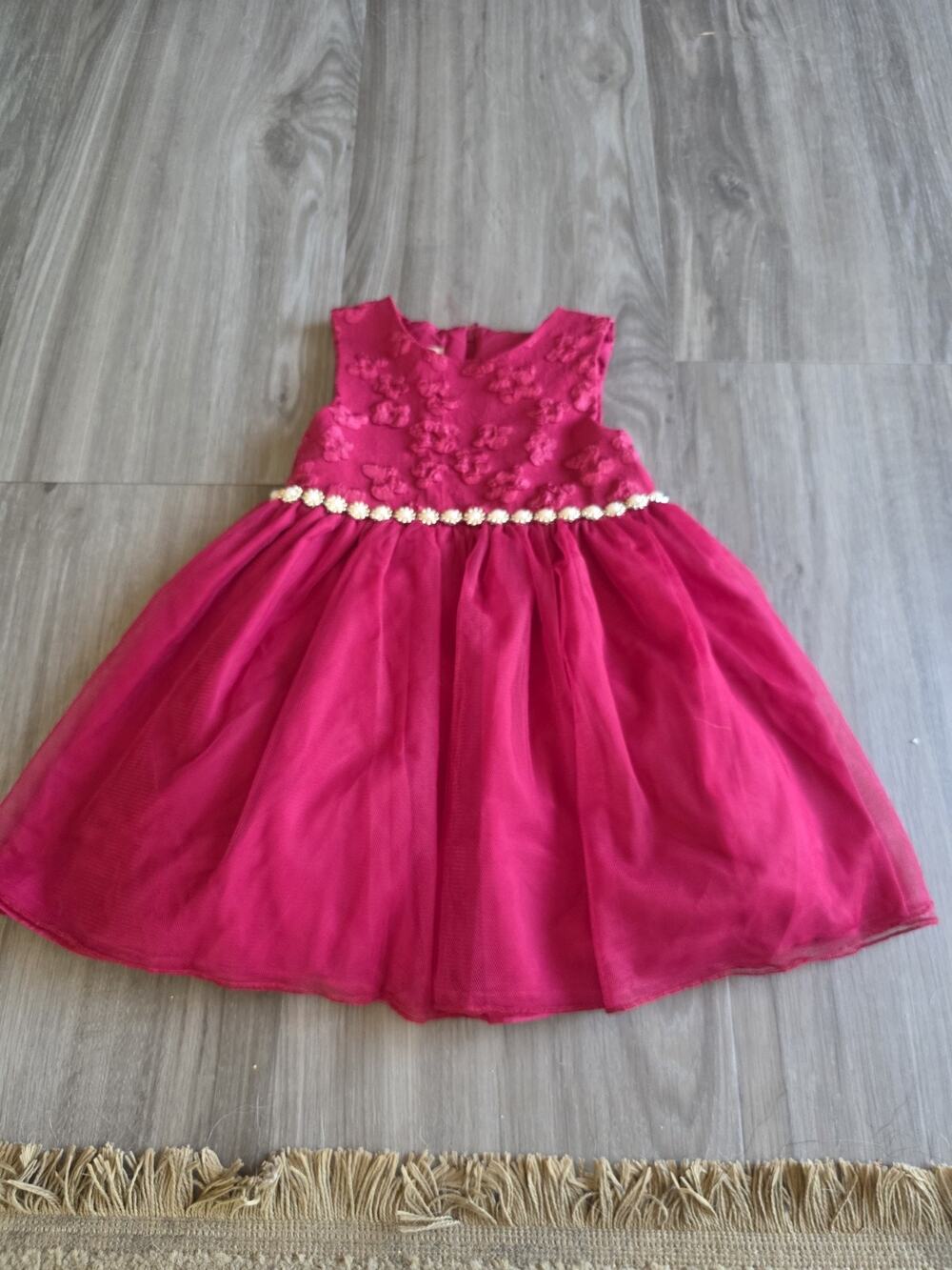 Purple Rose Holiday Dress Red Christmas Size 2T